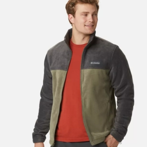 Columbia Mens Gray And Green Steens Mountain 2.0 Full Zip Fleece Jacket‎ Size XL - Picture 1 of 9